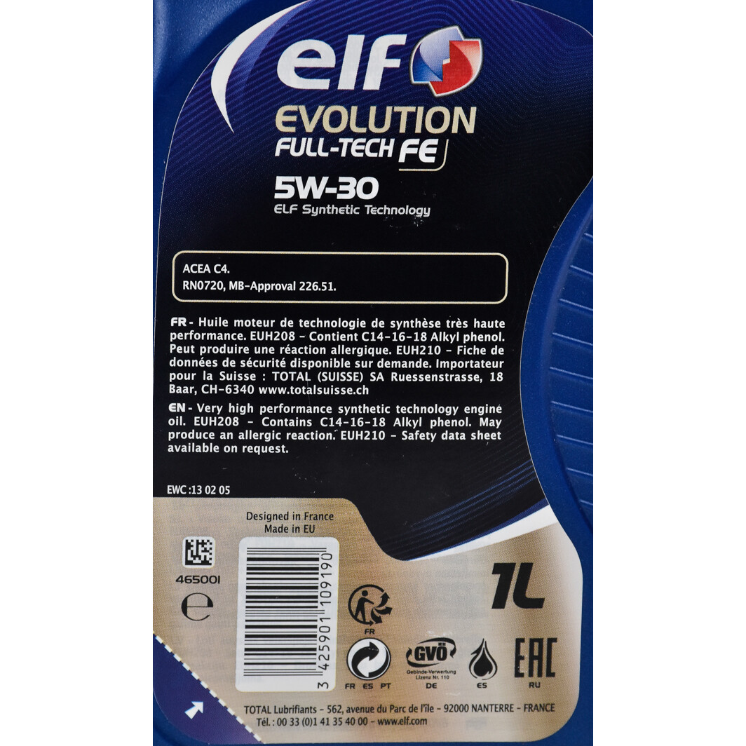 Моторна олива Elf Evolution Full-Tech FE 5W-30 1 л на Mitsubishi Mirage