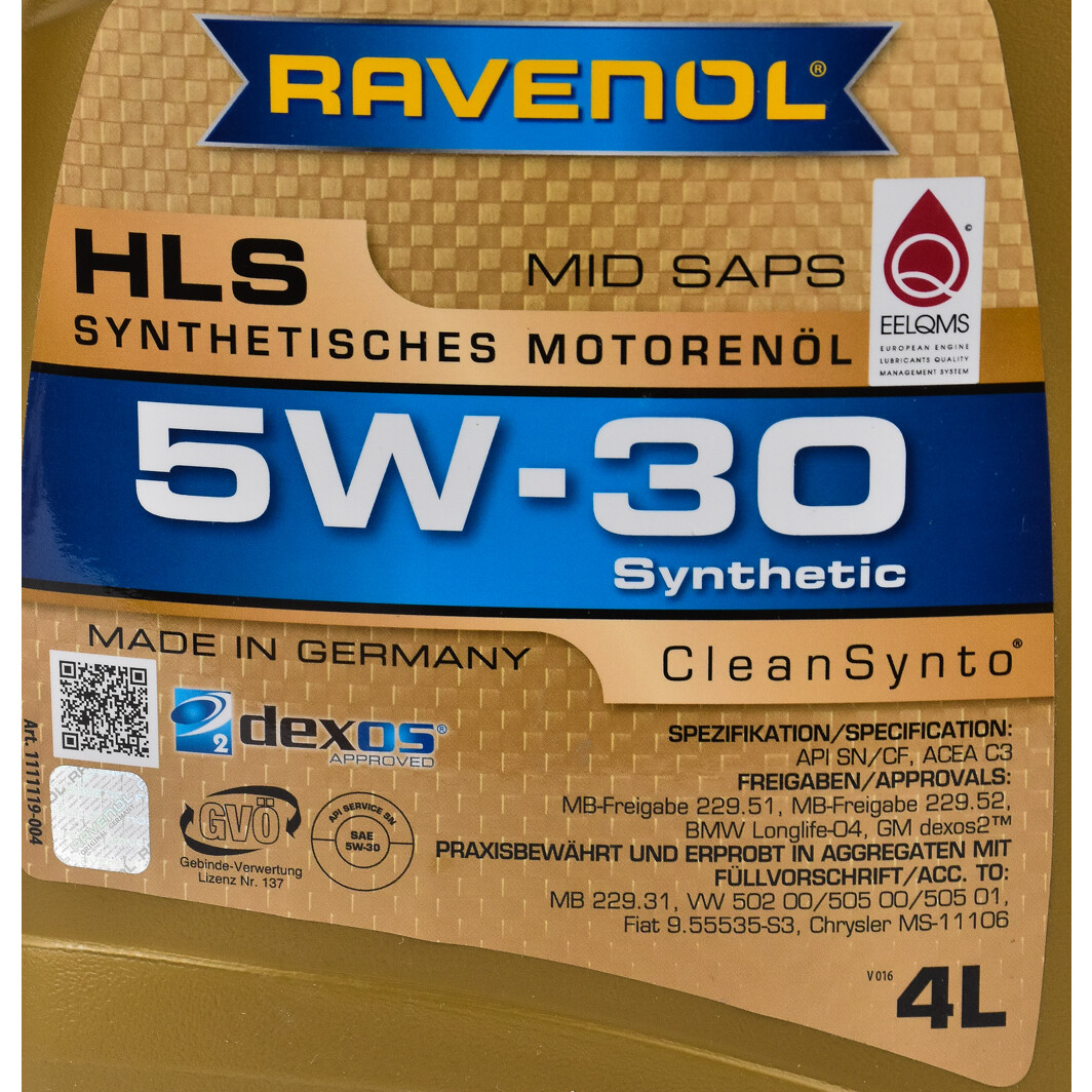 Моторное масло Ravenol HLS 5W-30 4 л на Renault Laguna