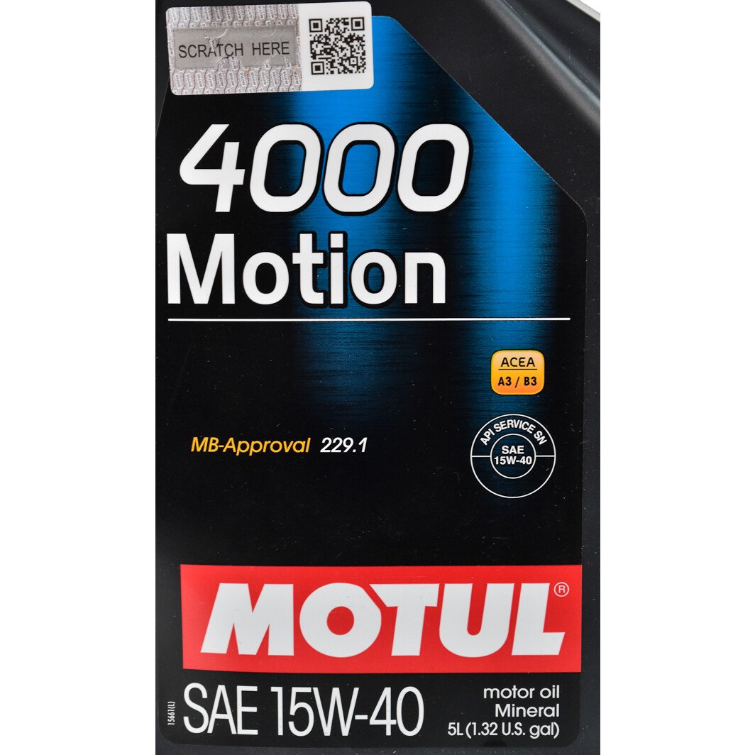 Моторна олива Motul 4000 Motion 15W-40 5 л на Dodge Ram Van