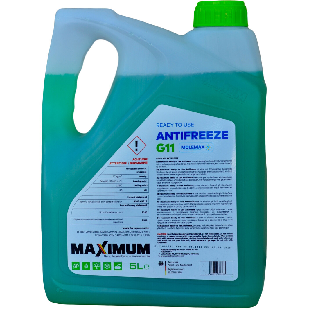 Готовый антифриз Maximum Anti-Freeze G11 зеленый -33 °C