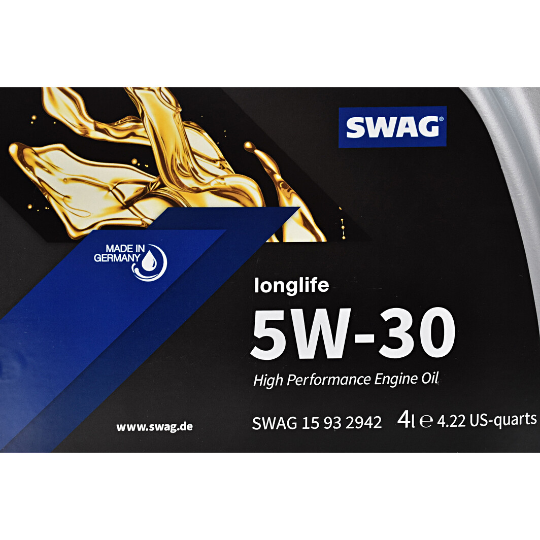 Моторна олива SWAG LongLife 5W-30 для Volvo S70 4 л на Volvo S70