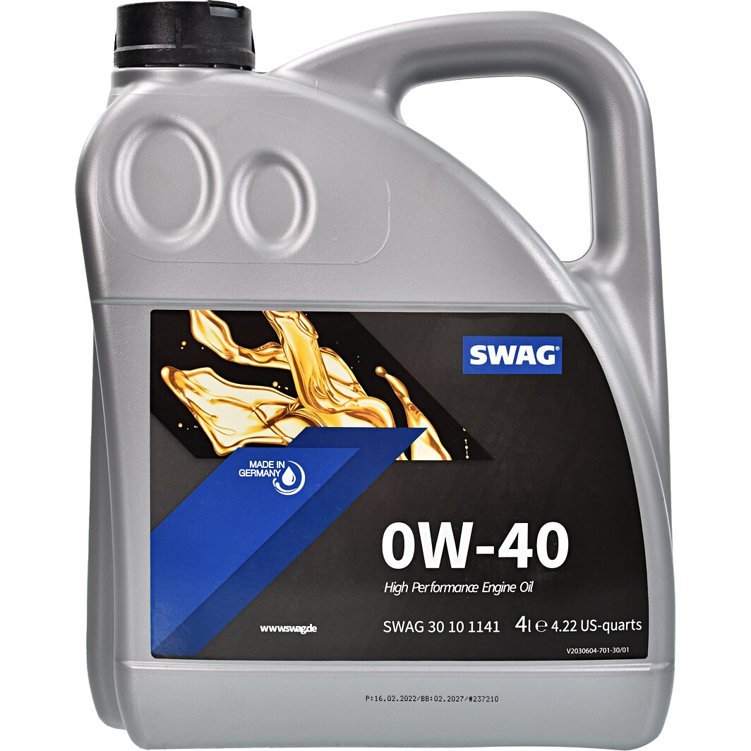 Моторна олива SWAG 0W-40 4 л на Chevrolet Evanda