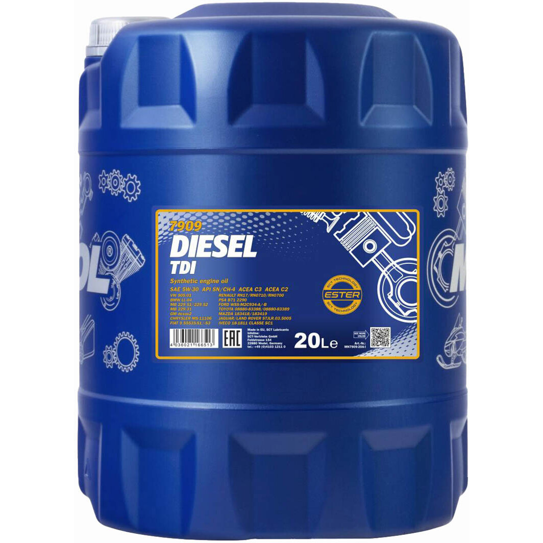 Моторна олива Mannol Diesel TDI 5W-30 20 л на Daewoo Lanos