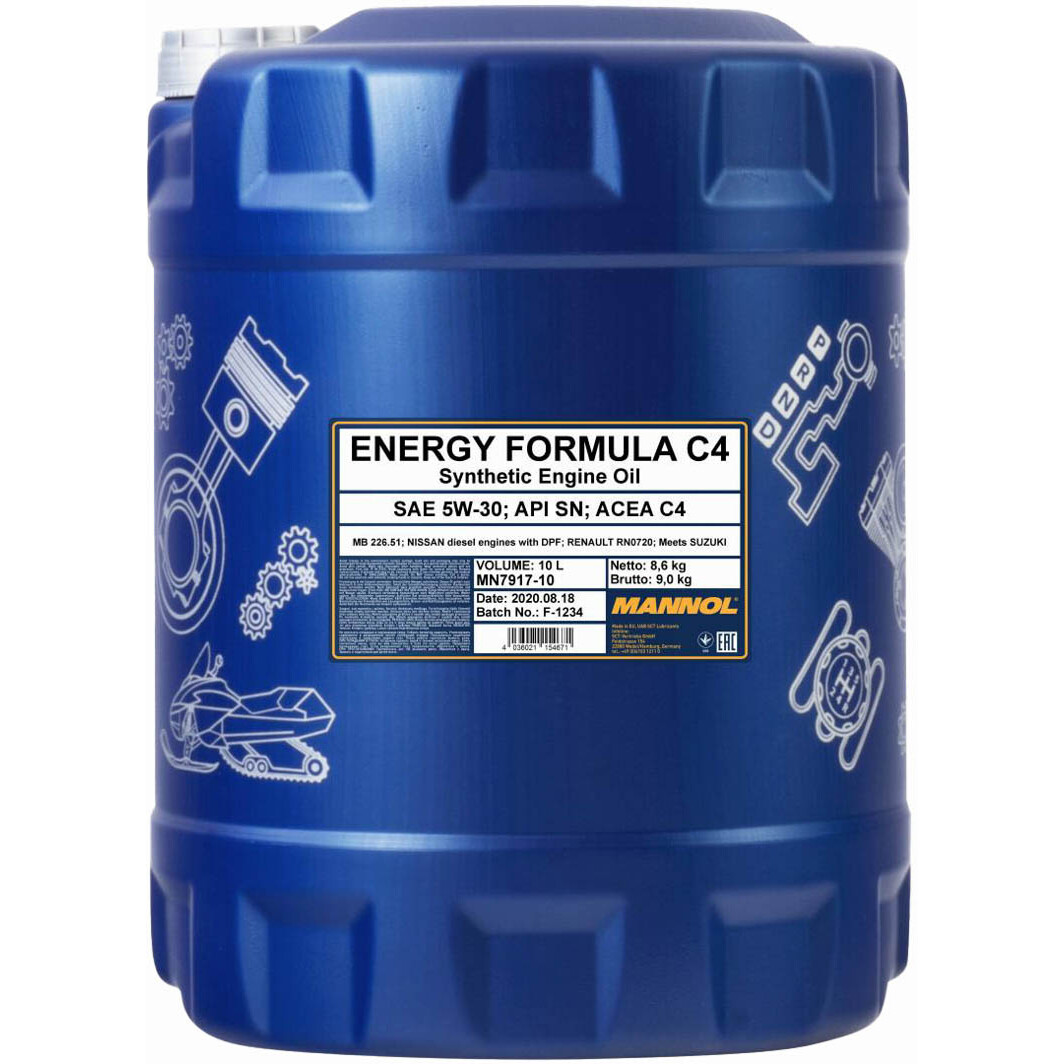Моторна олива Mannol Energy Formula C4 5W-30 10 л на Skoda Roomster