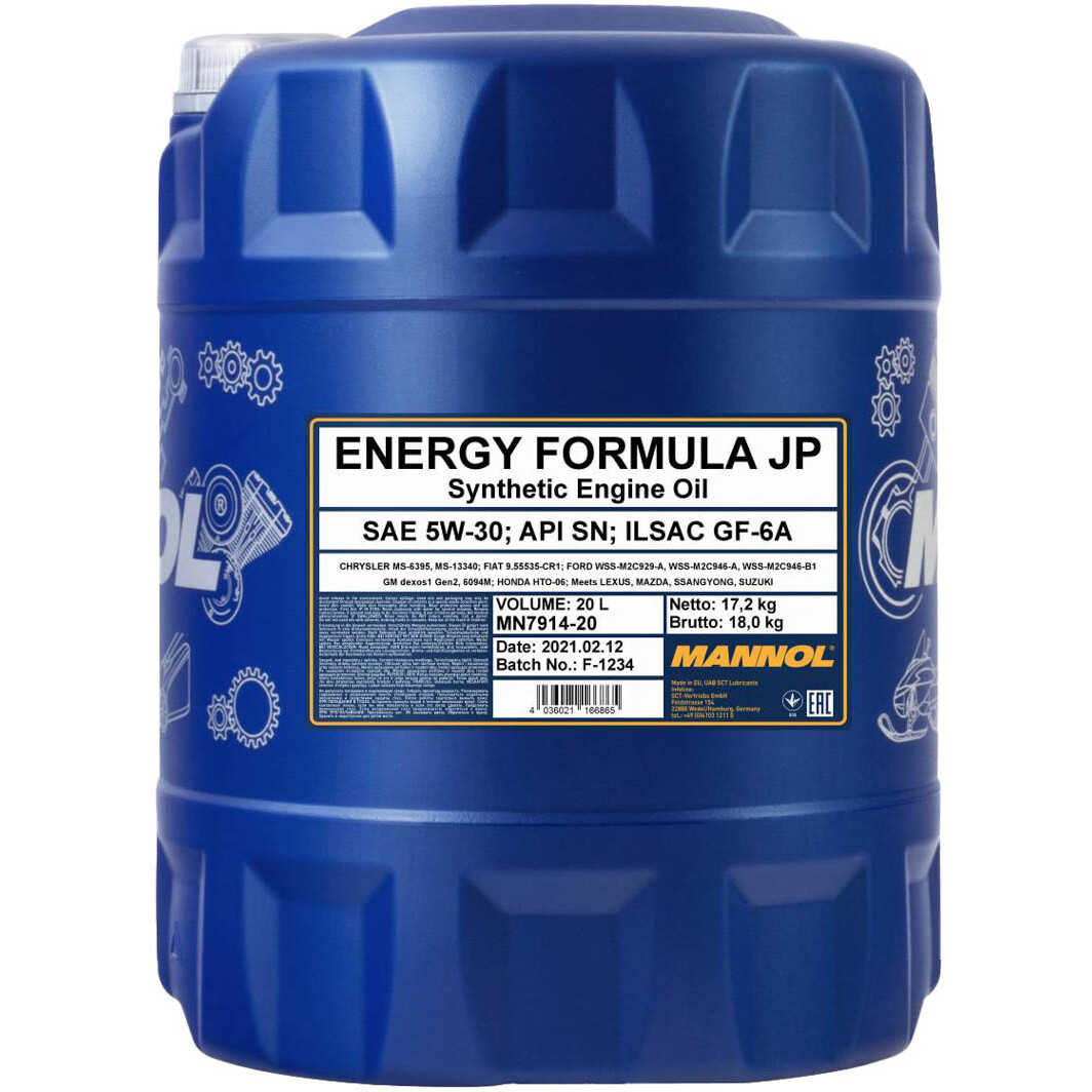 Моторна олива Mannol Energy Formula JP 5W-30 20 л на Renault Kangoo