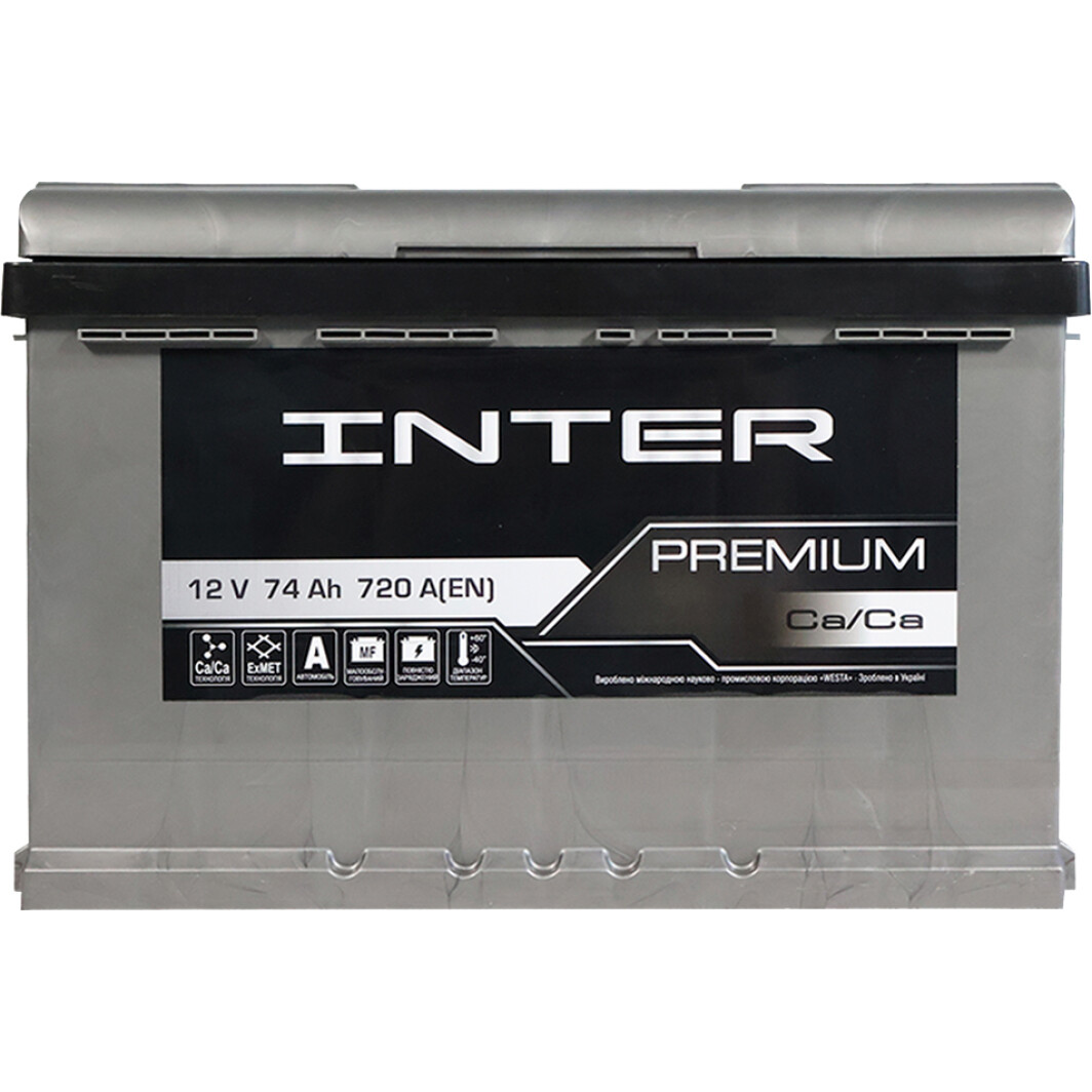 Акумулятор Inter 6 CT-74-L Premium 4820219073734