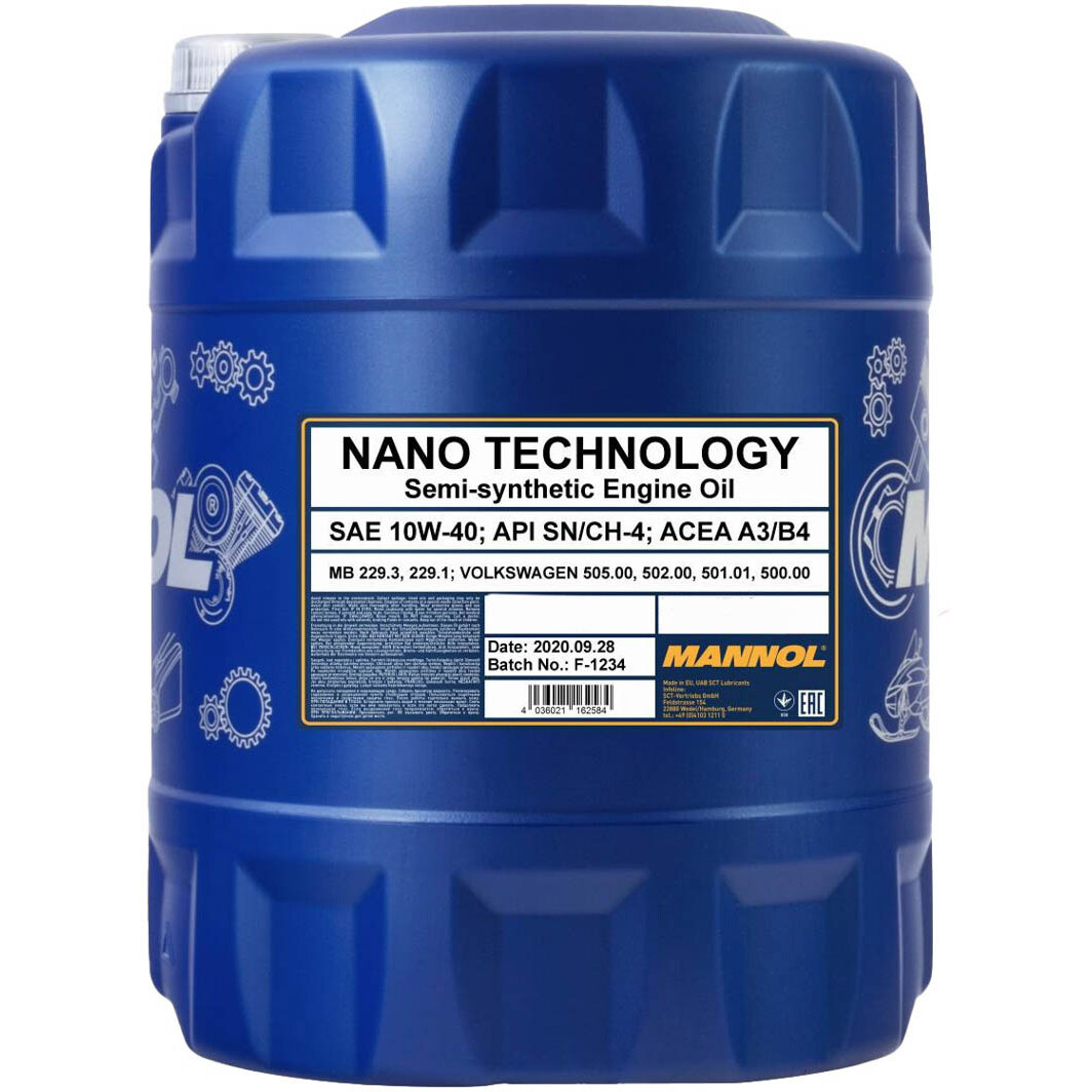 Моторна олива Mannol Nano Technology 10W-40 10 л на Chrysler Cirrus