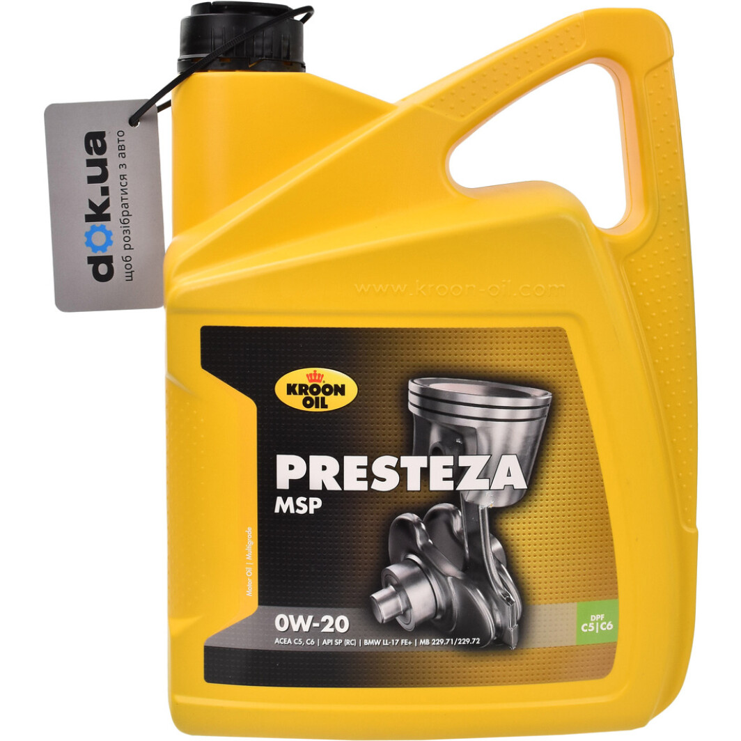 Моторна олива Kroon Oil Presteza MSP 0W-20 5 л на Opel GT