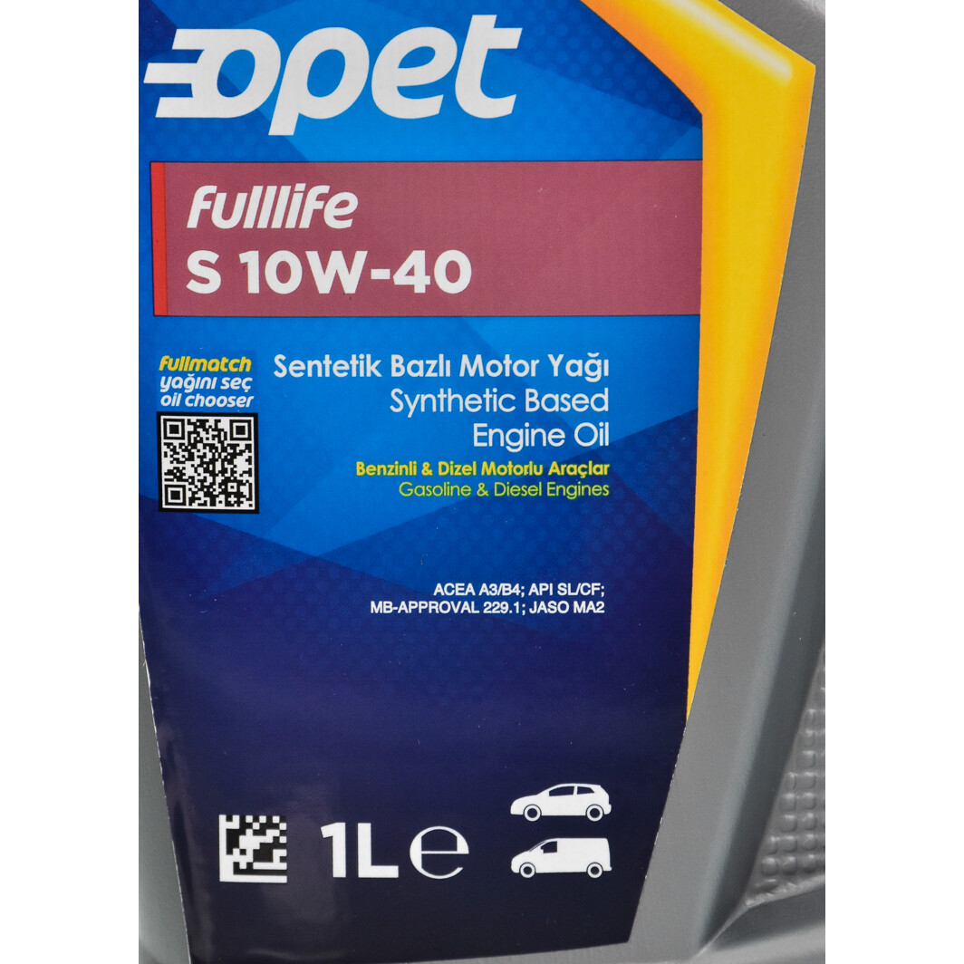 Моторна олива Opet Fulllife S 10W-40 1 л на Peugeot 307