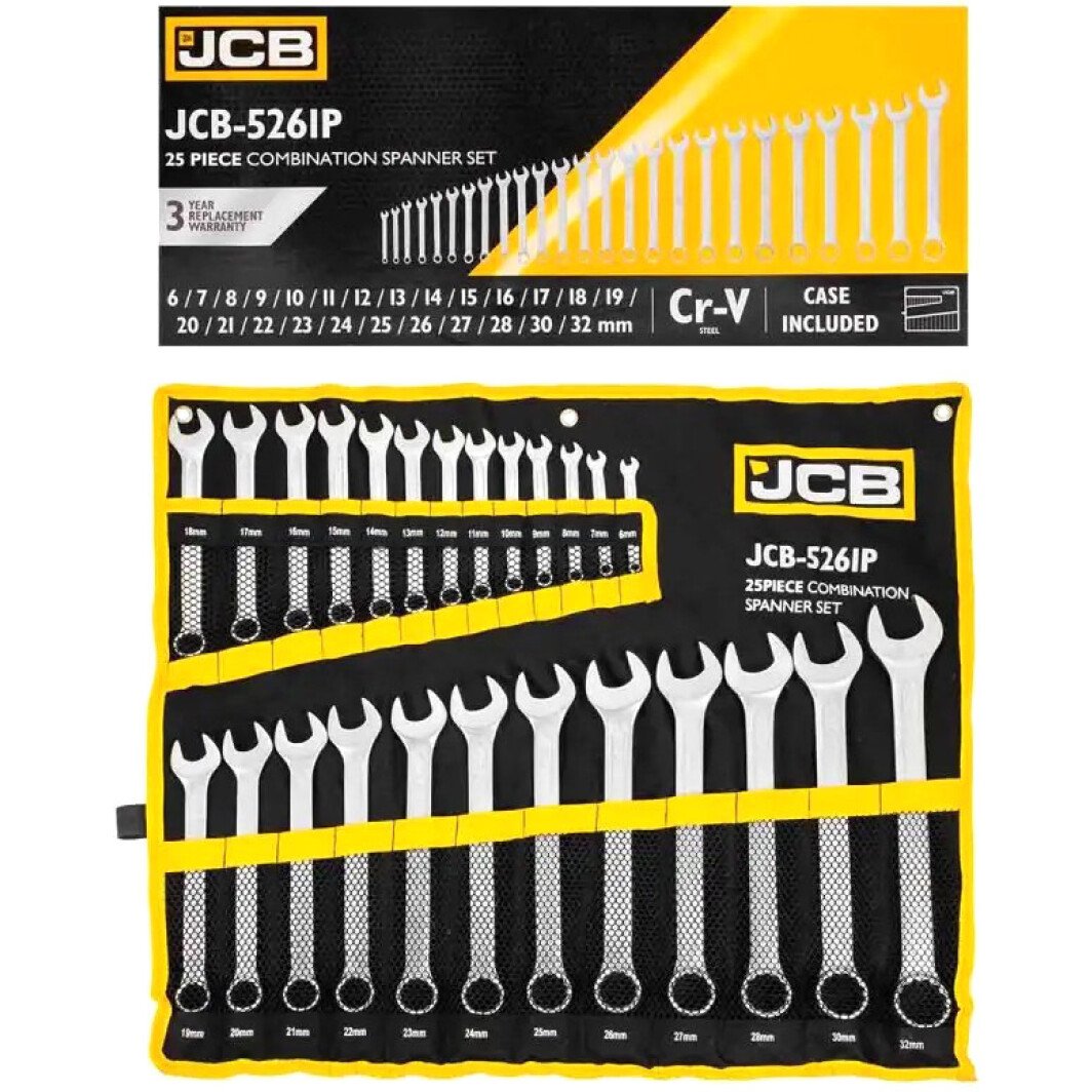 Набір ключів ріжково-накидних JCB JCB-5261P 6-32 мм 25 шт