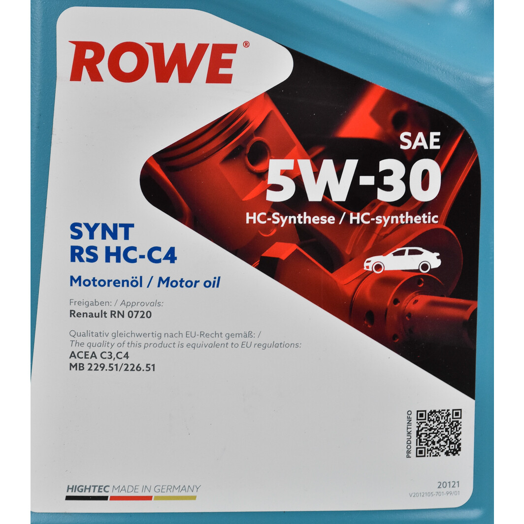 Моторное масло Rowe Synt RS HC-C4 5W-30 5 л на Lancia Kappa