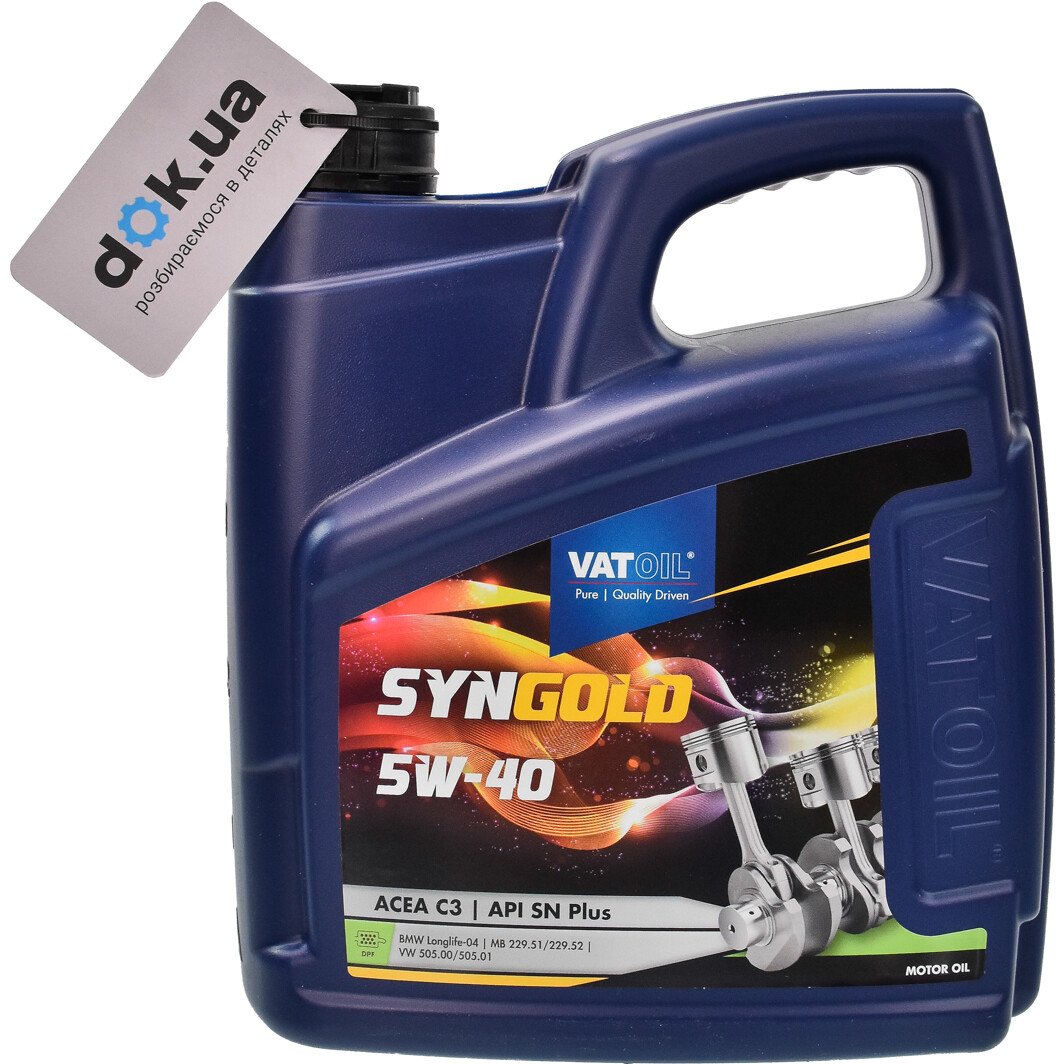 Моторное масло VatOil SynGold 5W-40 4 л на Toyota Carina