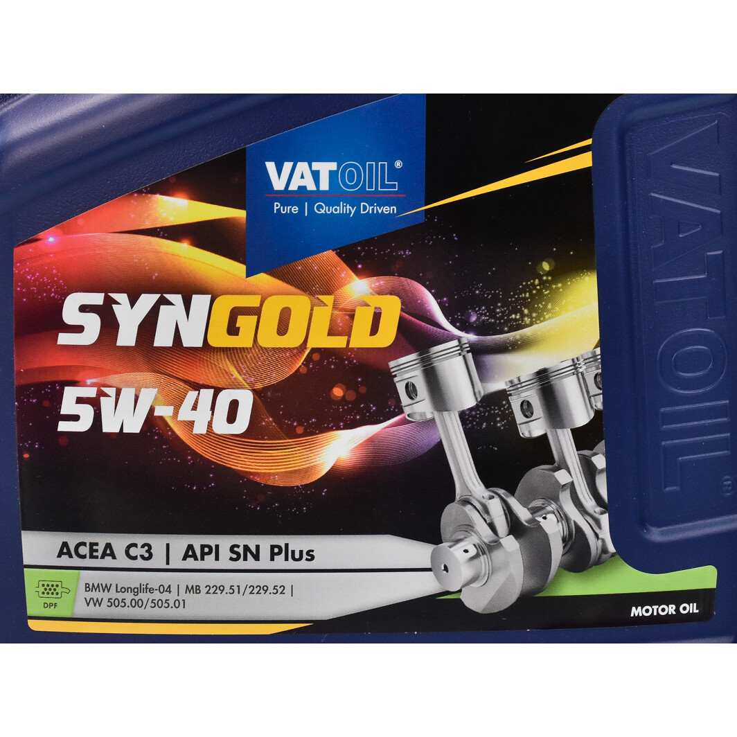 Моторное масло VatOil SynGold 5W-40 4 л на Chrysler Sebring