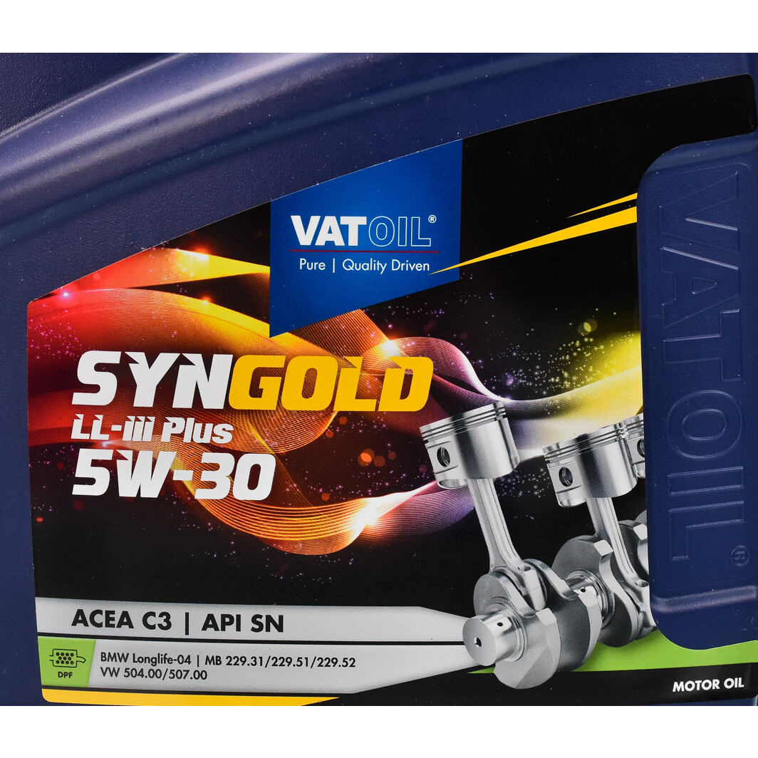 Моторное масло VatOil SynGold LL-III Plus 5W-30 для Renault Vel Satis 4 л на Renault Vel Satis