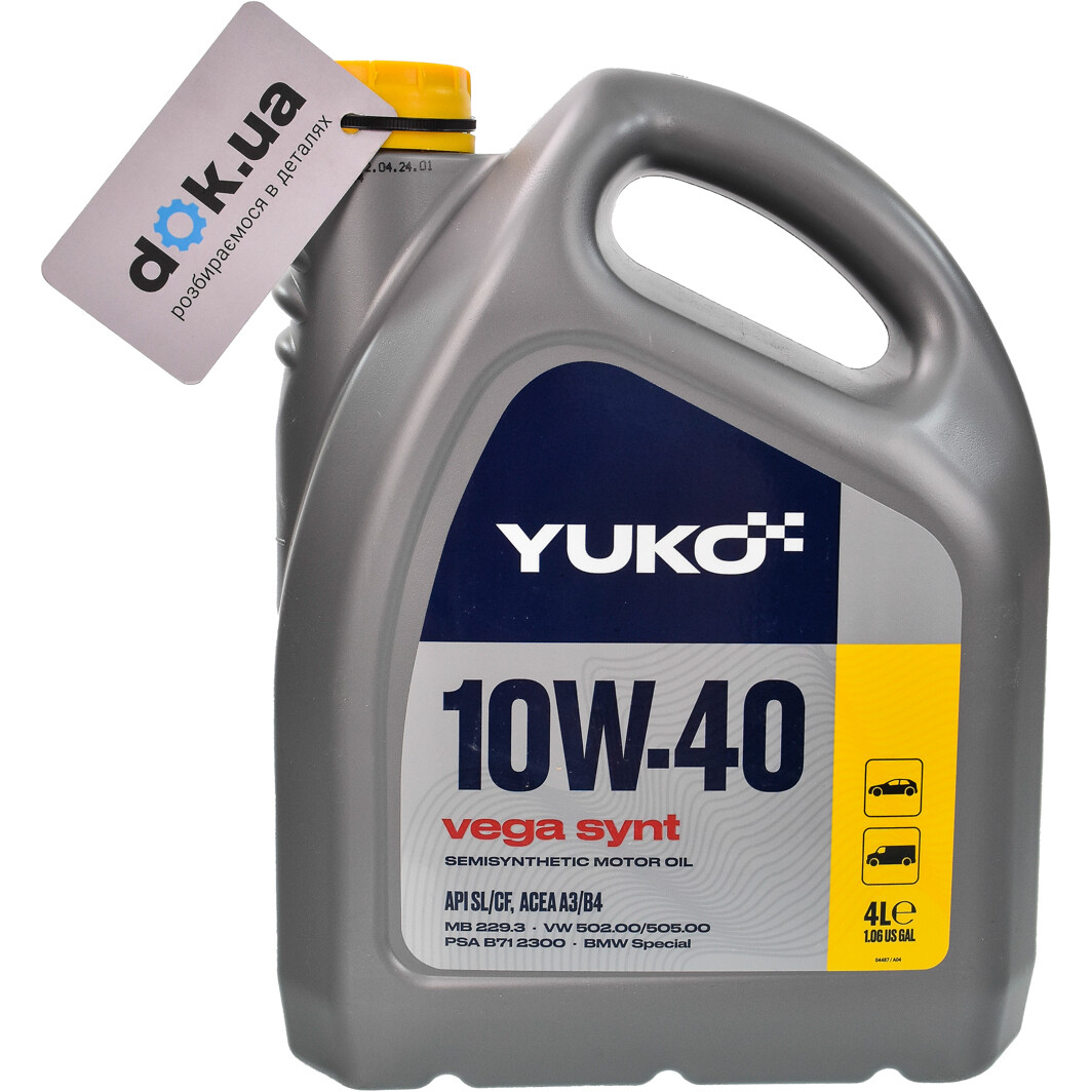 Моторное масло Yuko Dynamic 10W-40 4 л на Ford Fusion