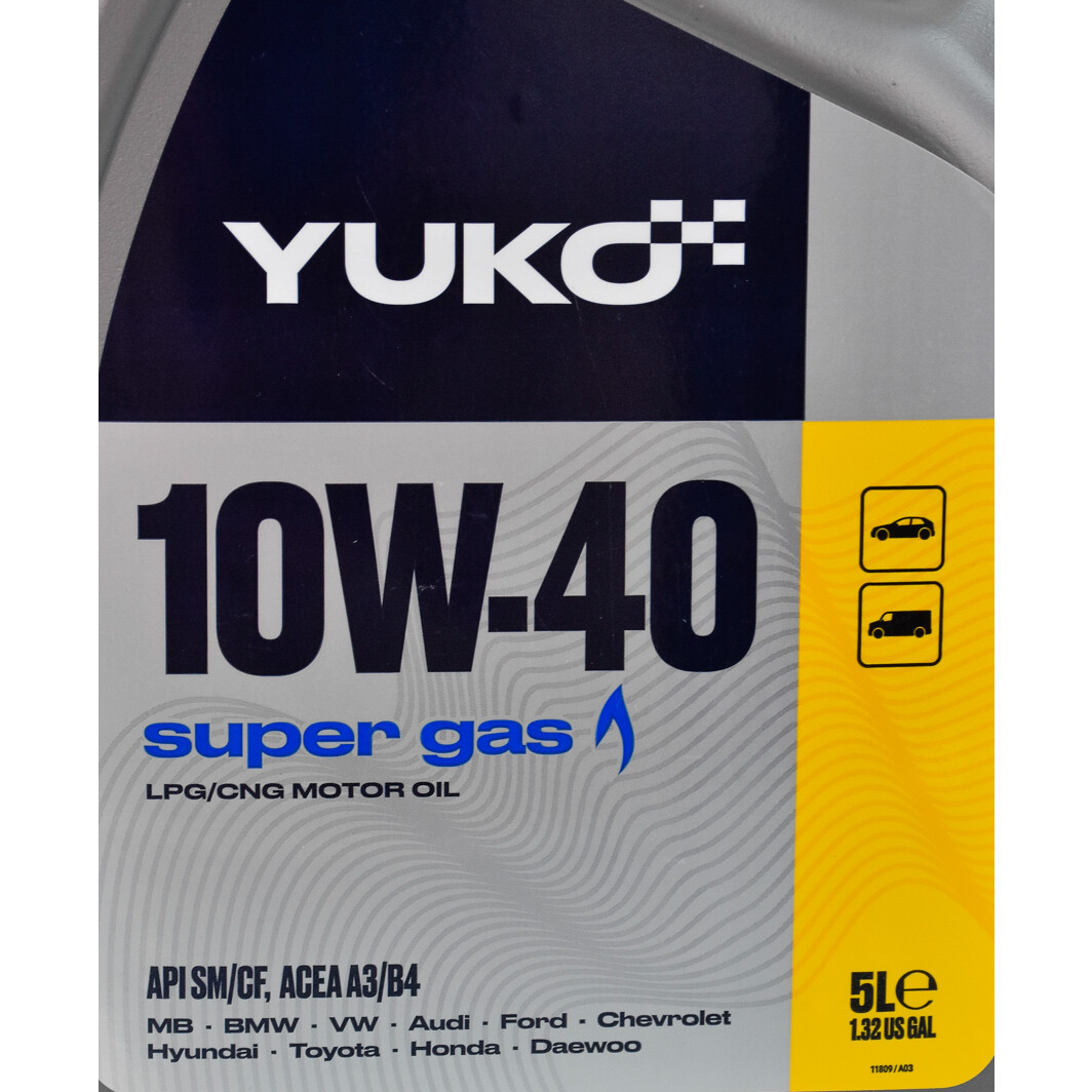 Моторна олива Yuko Super Gas 10W-40 5 л на Mazda MPV