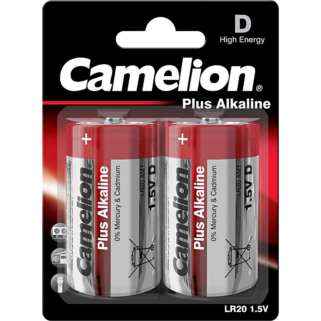 Батарейка Camelion Plus ALKALINE 11000220 D 1,5 V 2 шт