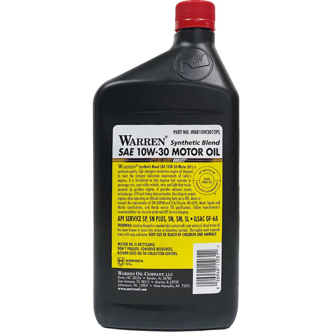 Моторное масло Warren Synthetic Blend 10W-30 0.946 л на Mitsubishi L300