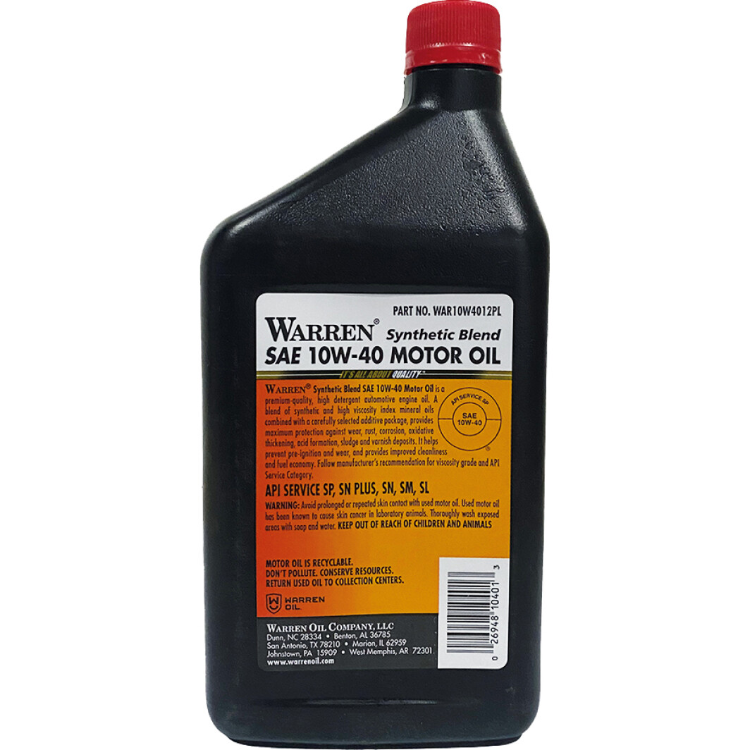 Моторное масло Warren Synthetic Blend 10W-40 0.946 л на Lada Priora
