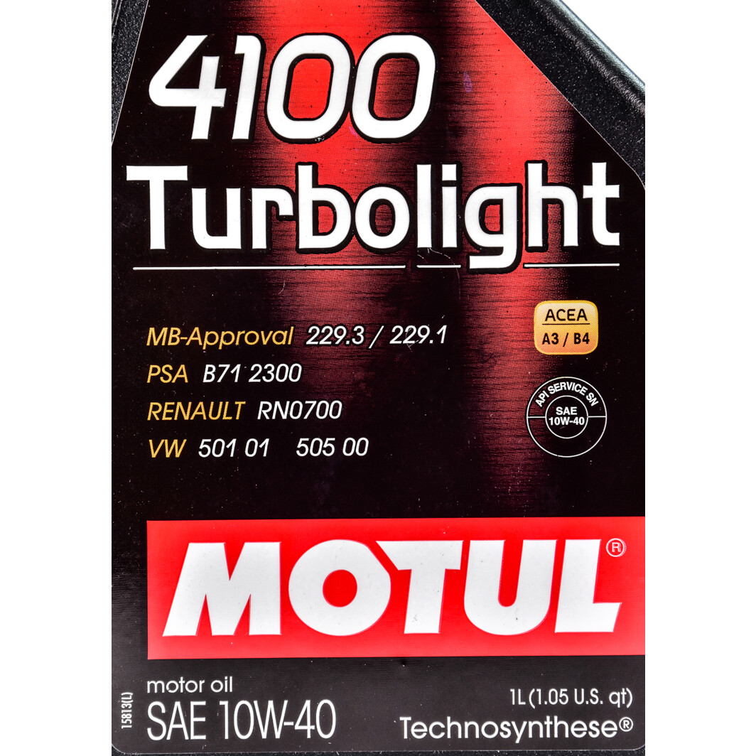 Моторна олива Motul 4100 Turbolight 10W-40 1 л на Mitsubishi Starion