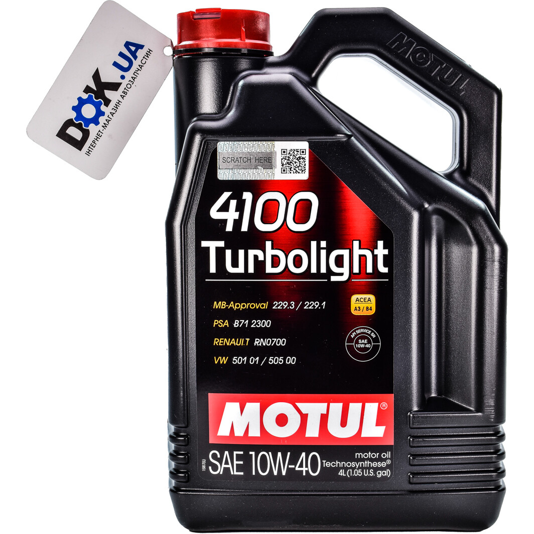 Моторное масло Motul 4100 Turbolight 10W-40 4 л на Toyota RAV4