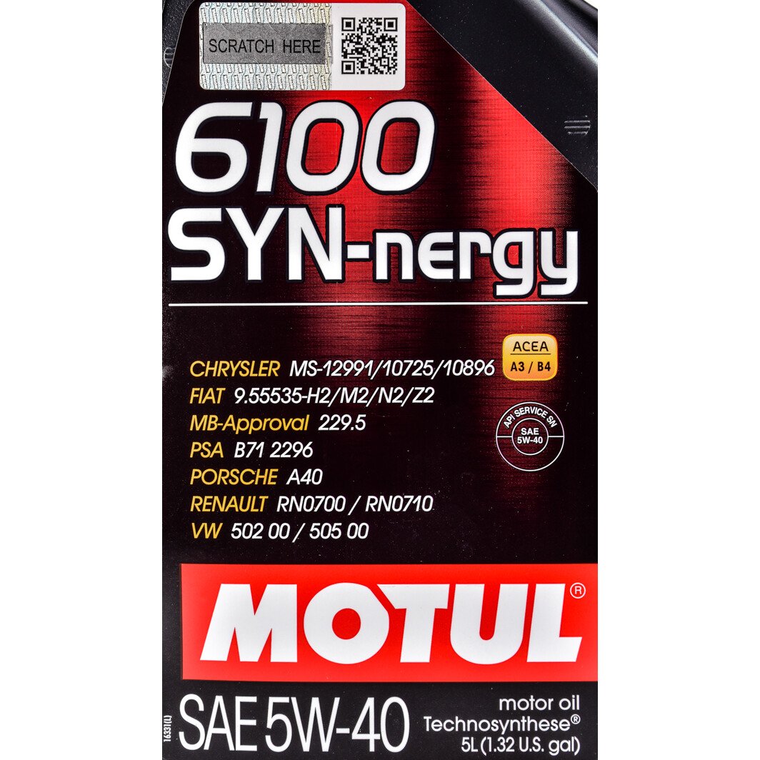 Моторное масло Motul 6100 SYN-nergy 5W-40 5 л на Hyundai H350