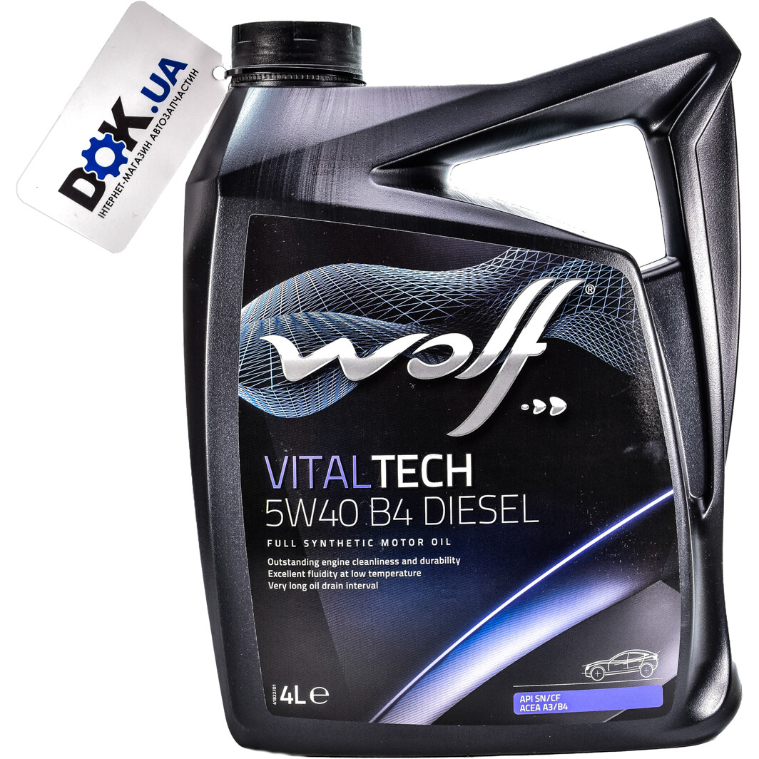 Моторное масло Wolf Vitaltech B4 Diesel 5W-40 4 л на Chevrolet Matiz