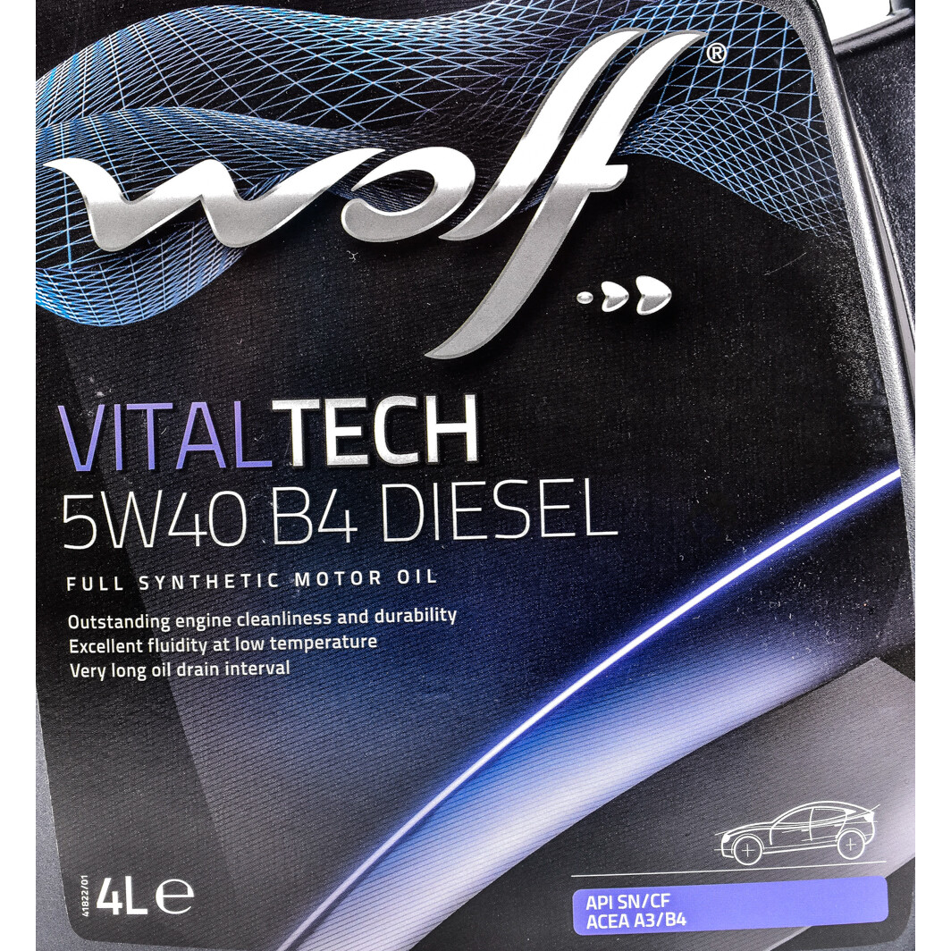 Моторна олива Wolf Vitaltech B4 Diesel 5W-40 4 л на Ford Mustang