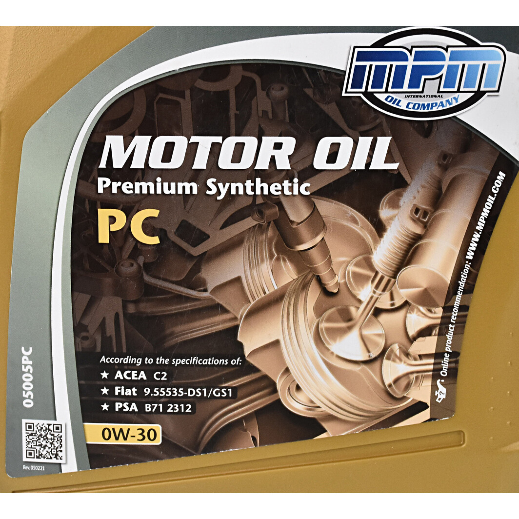 Моторное масло MPM Premium Synthetic PC 0W-30 5 л на Volkswagen Beetle