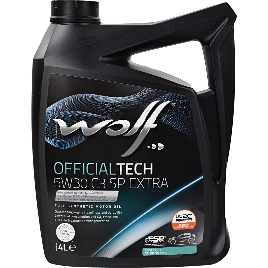 Моторна олива Wolf Officialtech C3 SP Extra 5W-30 4 л на Alfa Romeo 155