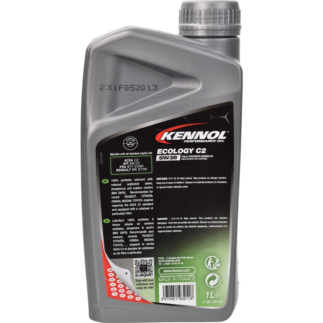 Моторна олива Kennol Ecology C2 5W-30 1 л на Chevrolet Kalos
