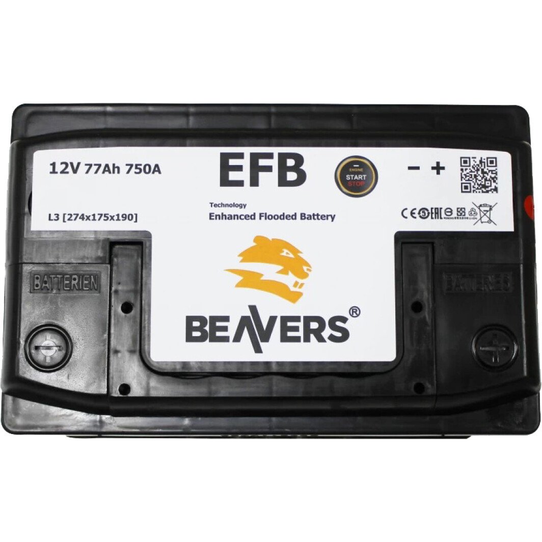 Аккумулятор Beavers 6 CT-77-R EFB 677RBEAVERSEFB