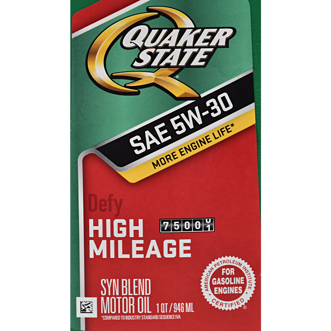 Моторна олива QUAKER STATE High Mileage 5W-30 0,95 л на Dodge Ram Van