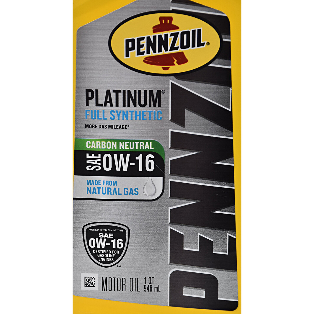 Моторна олива Pennzoil Platinum 0W-16 на Suzuki Ignis