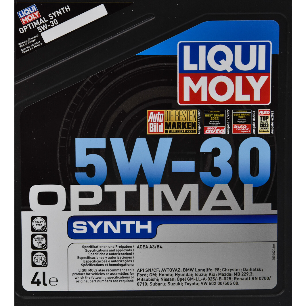 Моторное масло Liqui Moly Optimal HT Synth 5W-30 для Suzuki SX4 4 л на Suzuki SX4