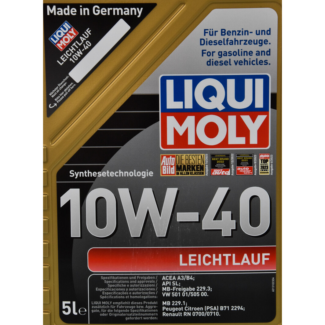 Моторна олива Liqui Moly Leichtlauf 10W-40 5 л на Suzuki Ignis