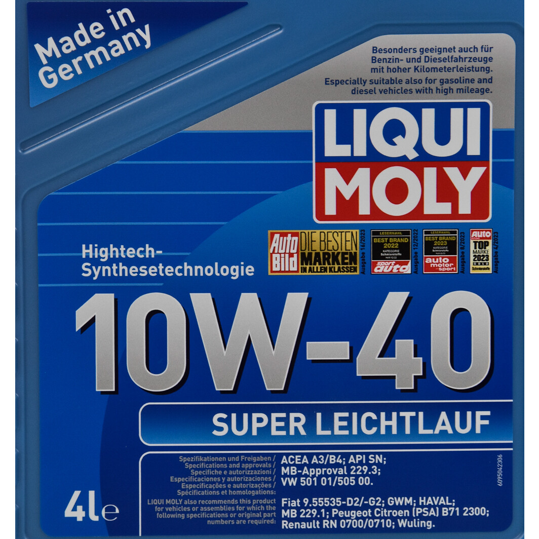 Моторна олива Liqui Moly Super Leichtlauf 10W-40 4 л на SAAB 900
