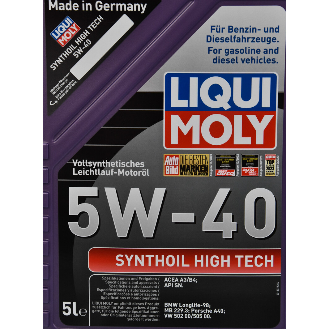 Моторна олива Liqui Moly Synthoil High Tech 5W-40 5 л на Dodge Journey