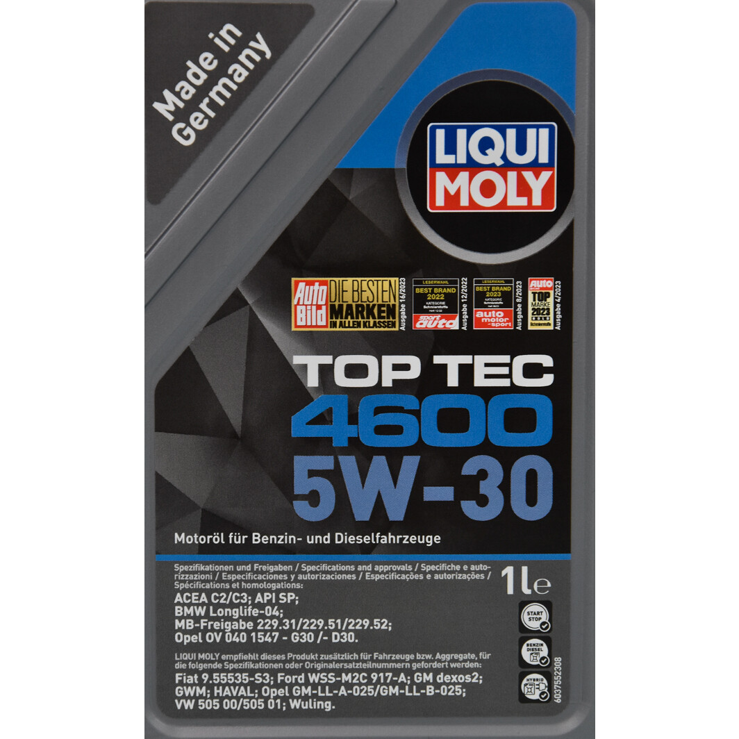 Моторное масло Liqui Moly Top Tec 4600 5W-30 для Suzuki Alto 1 л на Suzuki Alto