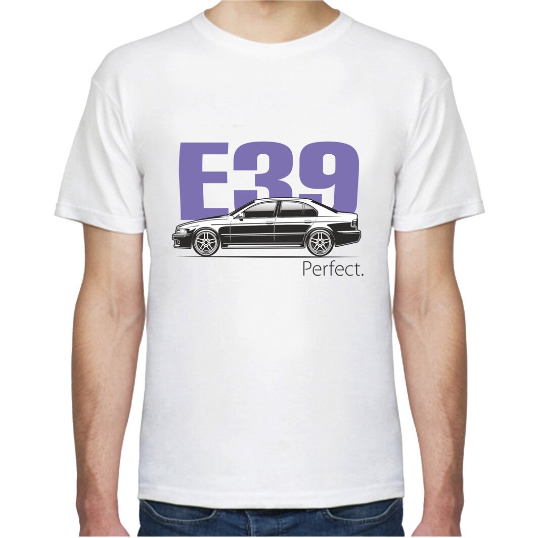 Футболка чоловіча Avtolife класична BMW E39 Perfect Violet біла принт спереду XL