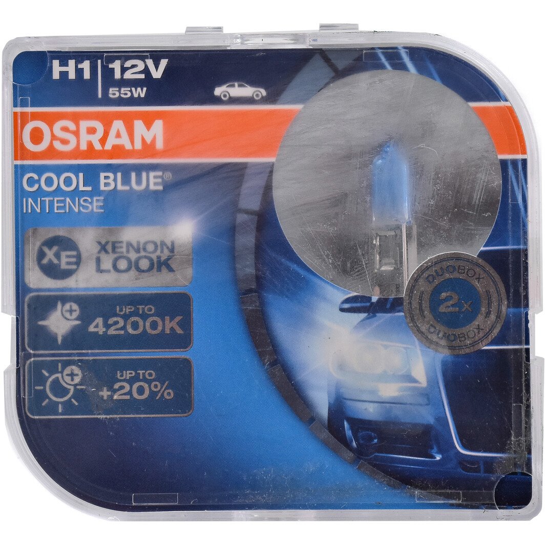 Автолампа Osram Cool Blue Intense H1 P14,5s 55 W светло-голубая 64150CBI-HCB