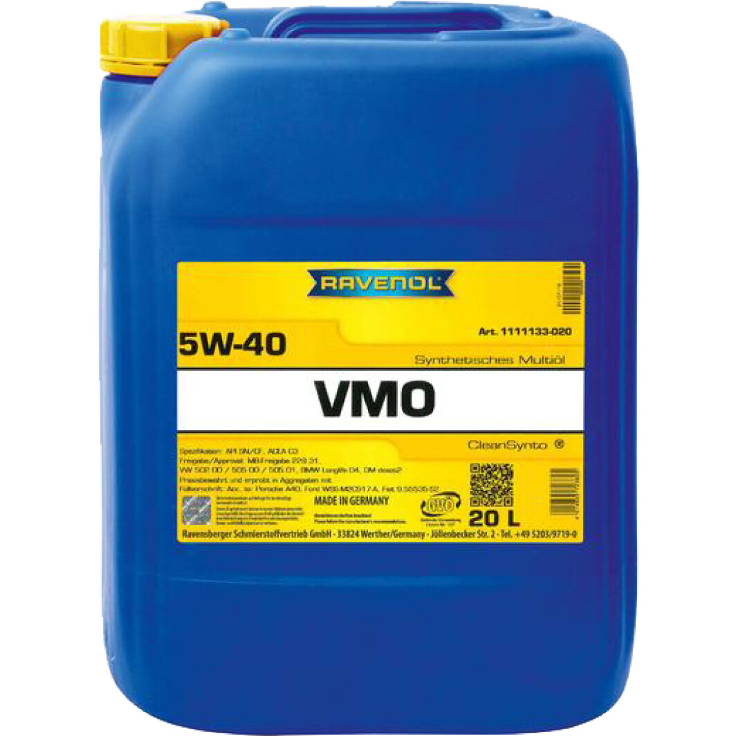 Моторное масло Ravenol VMO 5W-40 20 л на Honda Stream