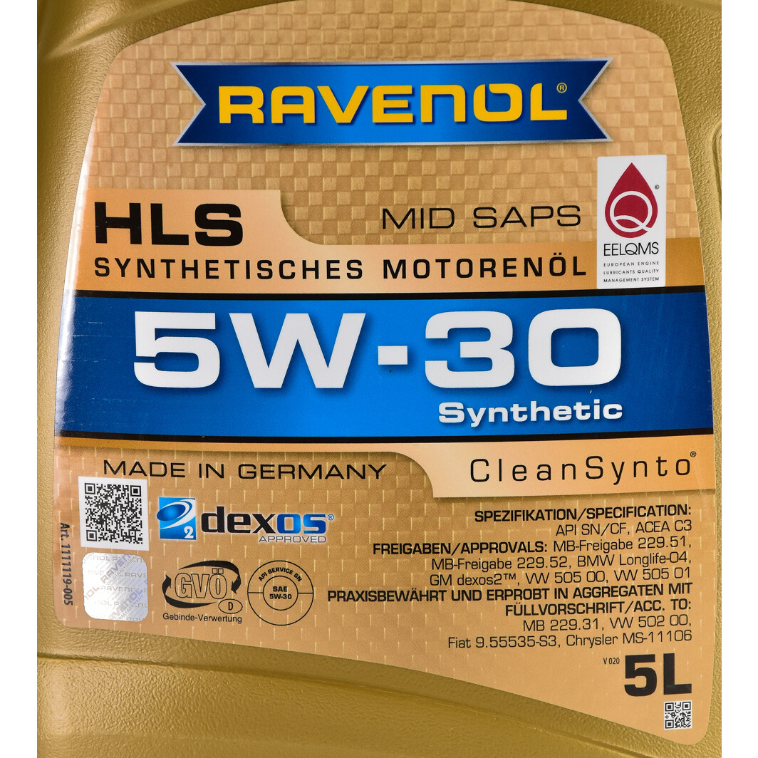 Моторна олива Ravenol HLS 5W-30 5 л на Toyota Hiace