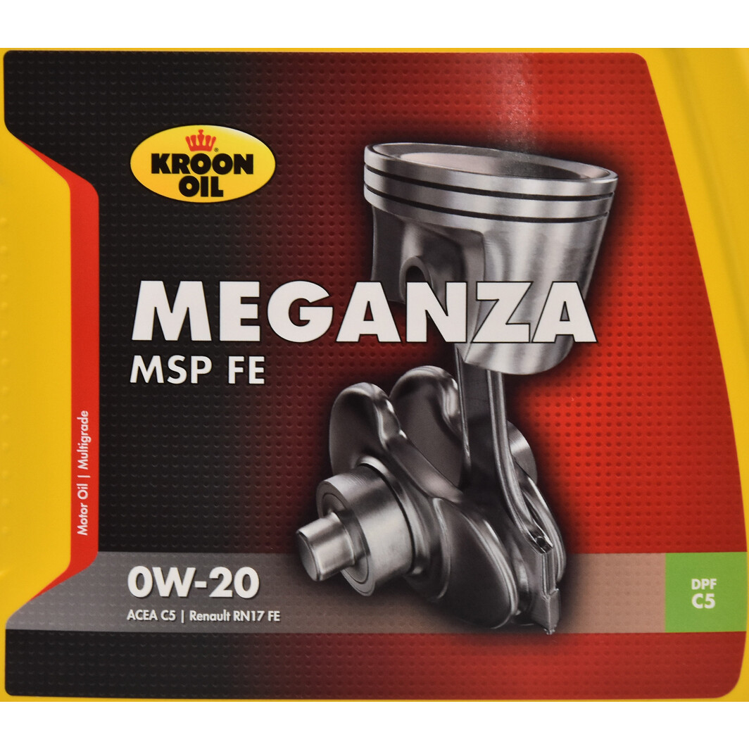Моторна олива Kroon Oil Meganza MSP FE 0W-20 5 л на Peugeot 107