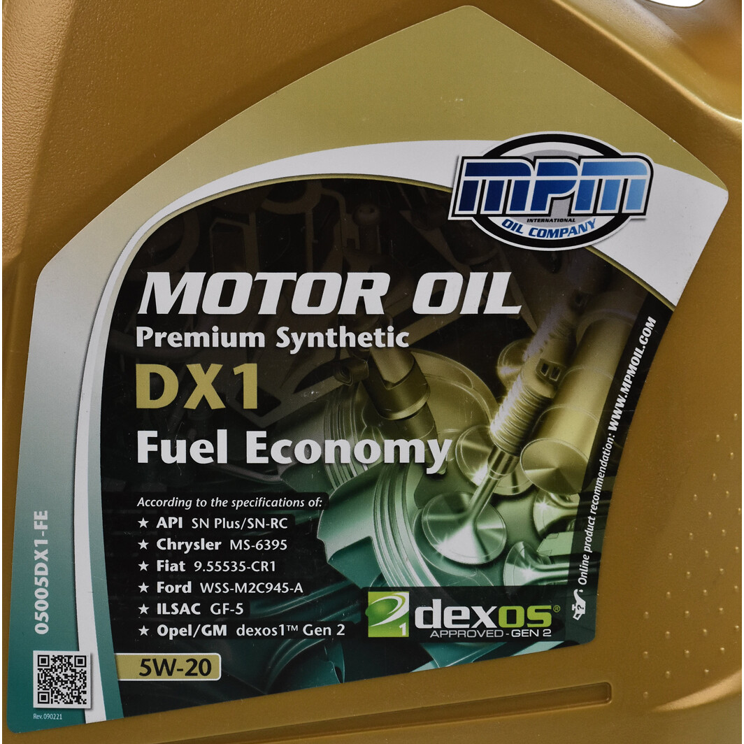 Моторна олива MPM Premium Synthetic DX1 Fuel Economy 5W-20 5 л на Opel GT