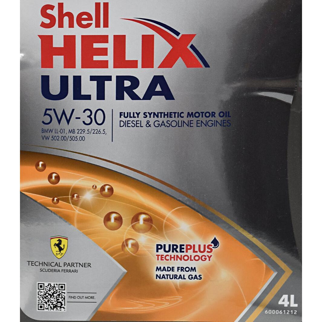 Моторное масло Shell Helix Ultra 5W-30 4 л на Peugeot 107