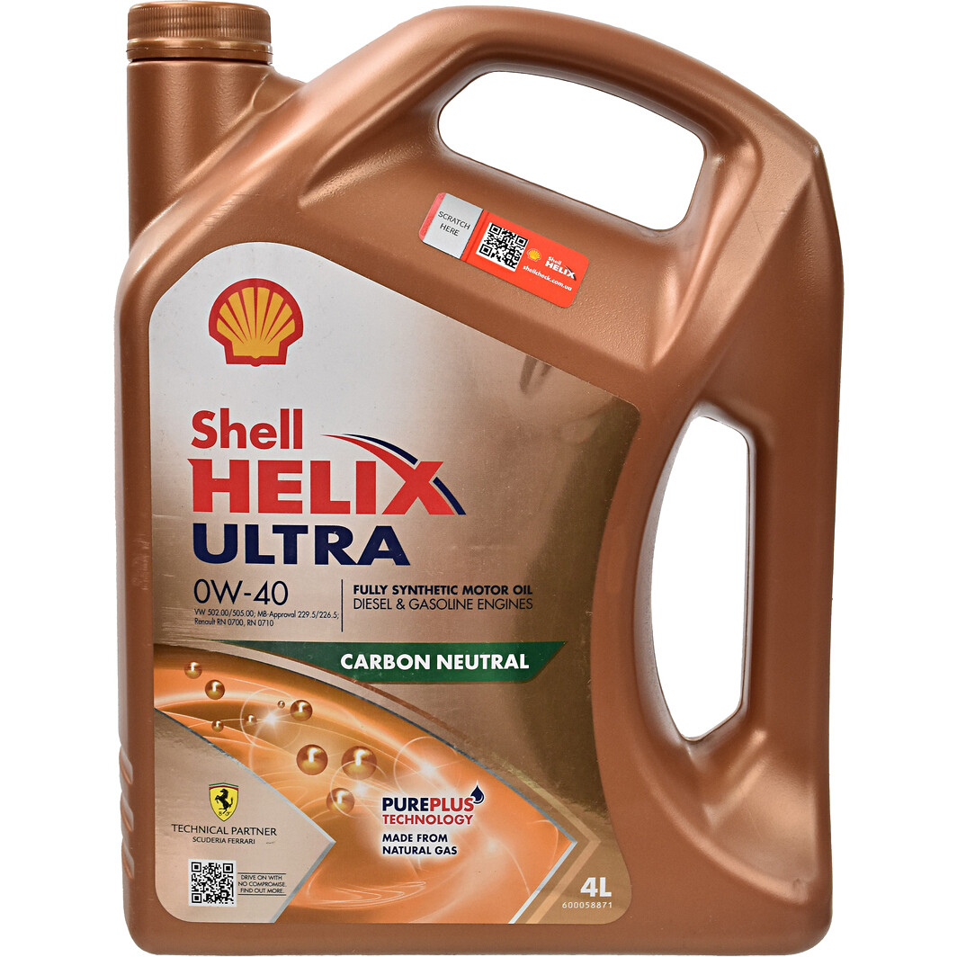 Моторна олива Shell Helix Ultra 0W-40 4 л на Fiat Multipla