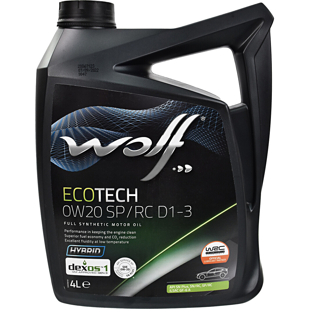 Моторное масло Wolf EcoTech SP/RC D1-3 0W-20 4 л на Toyota Previa