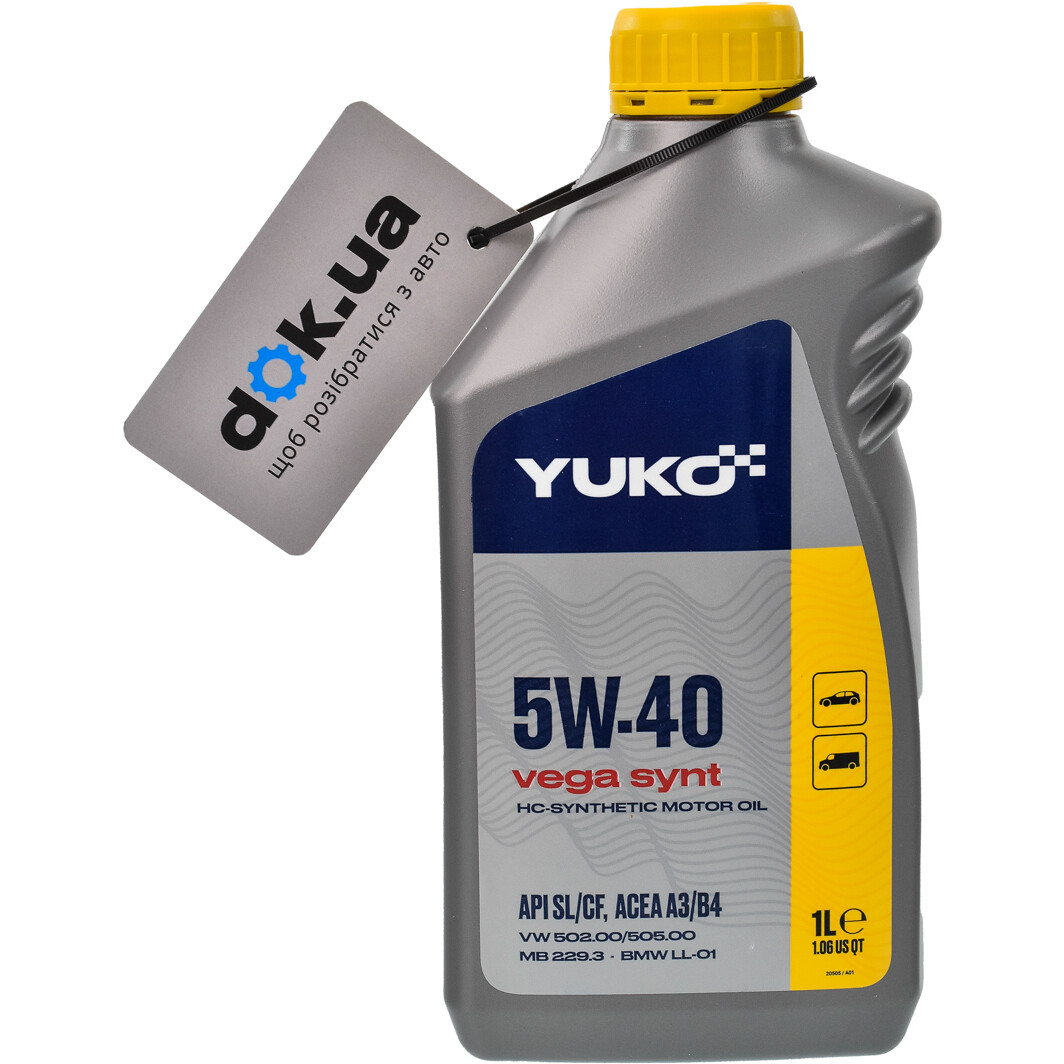 Моторное масло Yuko Vega Synt 5W-40 1 л на Volkswagen Taro