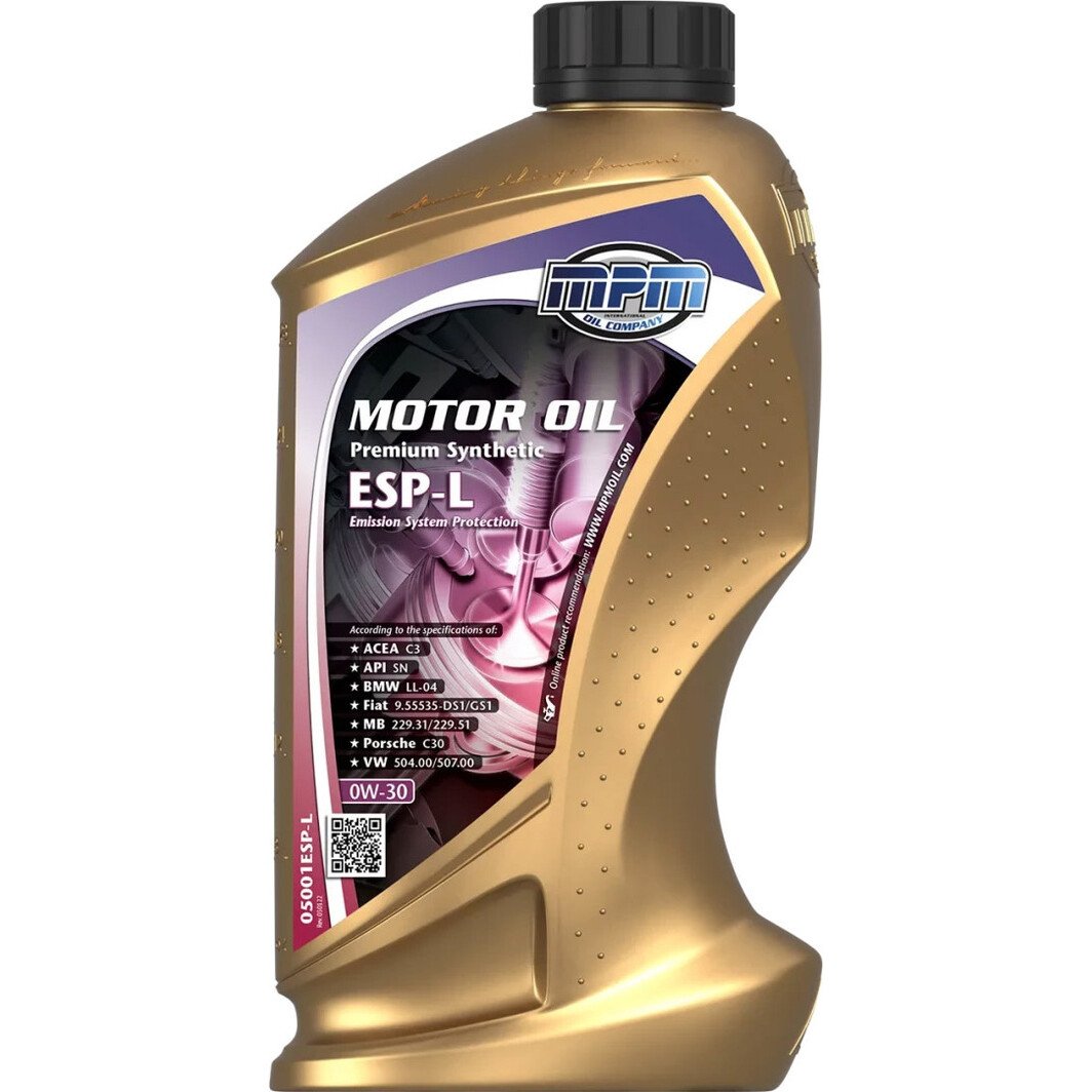 Моторное масло MPM Premium Synthetic ESP-L Emission System Protection 0W-30 на Opel GT